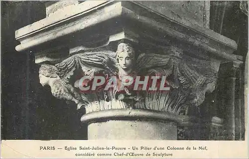 Ansichtskarte AK Paris Eglise Saint Julien le Pauvre un Pilier d'une Colonne de la Nef Considere comme Chef d'Oeu