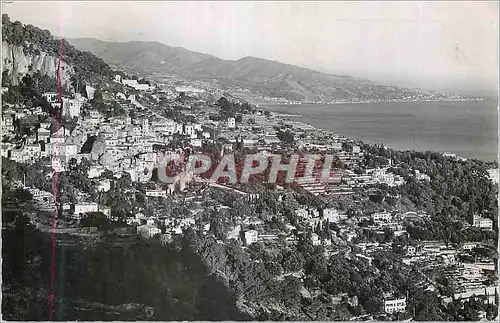 Cartes postales moderne Roquebrune vue Generale au Fond l'Italie