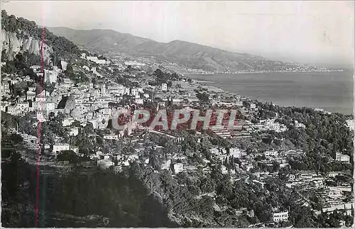 Moderne Karte Roquebrune vue Generale au Fond l'Italie