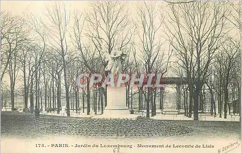 Cartes postales Paris Jardin de Luxembourg Monument de Lecomte de Lisle