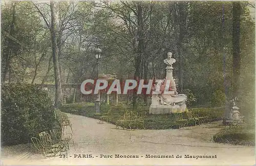 Cartes postales Paris Parc Monceau Monument de Maupassant