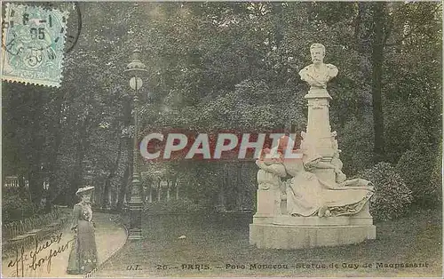 Cartes postales Paris Parc Monceau  Statue de Guy Maupassant