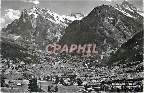 Cartes postales moderne Grindelwald (1037m) mit Wetter Schreckhorn