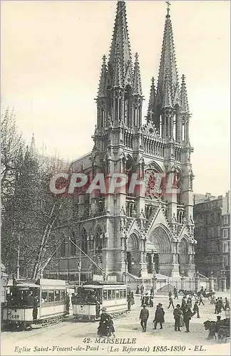 Cartes postales Marseille Eglise Saint Vincent de Paul (les Reformes) 1855 1890 Tramway