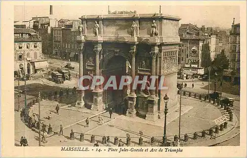 Cartes postales Marseille Place Jules Gnesde et Arc de Triomphe