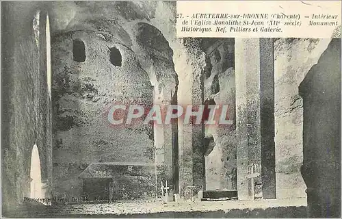 Cartes postales Aubeterre sur Dronne (Charente) Interieur de l'Eglise Monolithe St Jean (XIIe siecle) Monument H