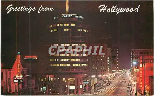 Cartes postales moderne Glamourous Hollywood Calif Spectacular Nite View of the Famous Round