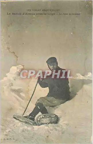 Ansichtskarte AK Le Ballon d'Alsace sous la Neige le Repas au Sommet les Vosges Meridionales