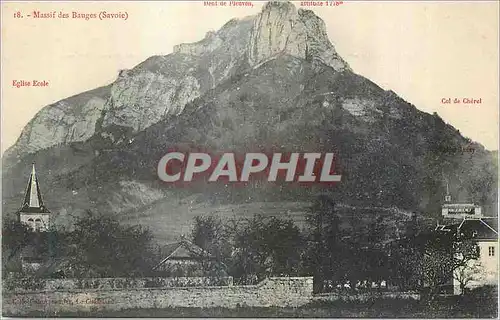 Cartes postales Massif des Bauges (Savoie) Eglise Ecole Dent de Pleuven Col de Cherel