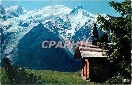 Cartes postales moderne Chamonix Mont Blanc le Mont Blanc (4807m) et l'Aiguille du Gouter (3835m) depuis Merlet