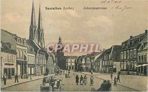 Ansichtskarte AK Saaralben (Lothr) Johannesstrasse Automobile