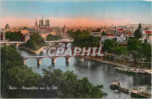 Cartes postales moderne Paris Perspective sur la Cite Bateau