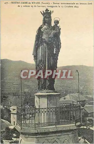 Cartes postales Notre Dame de Myans (Savoie) Statue monumentale en bronze dore de 5 metres 25 de hauteur inaugur