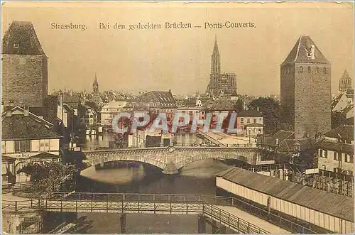 Cartes postales Strasburg Bei den godeckten Brucken Ponts Couverts