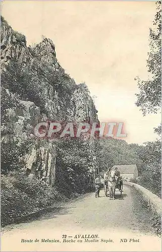 Cartes postales Avallon Boute de Meluzien Roche au Moulin Sapin Caleche
