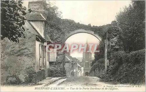 Cartes postales Montfort L'Amaury Vue de la Porte Bardoux et de l'Eglise