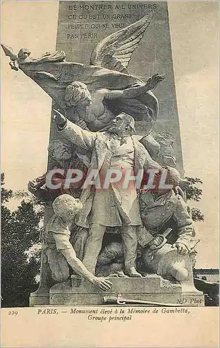 Ansichtskarte AK Paris Monument eleve a la Memoire de Gambetta Groupe principal