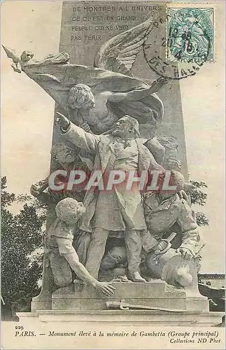 Ansichtskarte AK Paris Monument eleve a la memoire de Gambetta (Groupe principal)