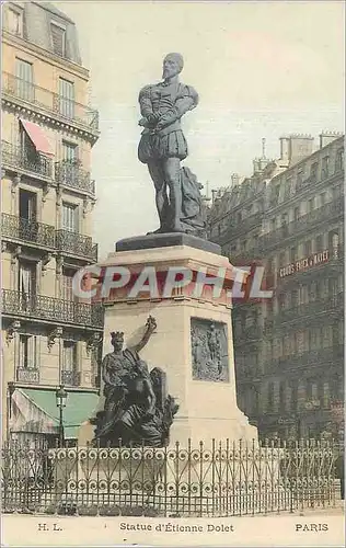 Ansichtskarte AK Paris Statue d'Etienne Dolet