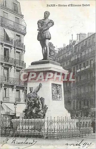 Ansichtskarte AK Paris Statue d'Etienne Dolet