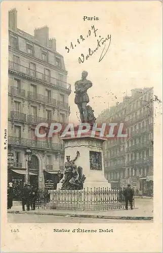 Ansichtskarte AK Paris Statue d'Etienne Dolet