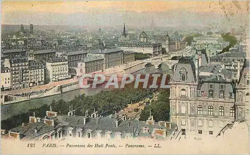 Cartes postales Paris Panorama des Huit Ponts Tour Eiffel