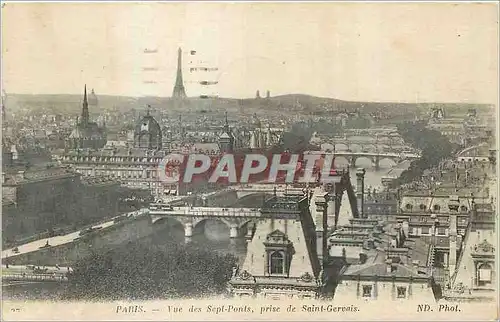 Ansichtskarte AK Paris Vue des Sept Ponts prise de Saint Gervais Tour Eiffel