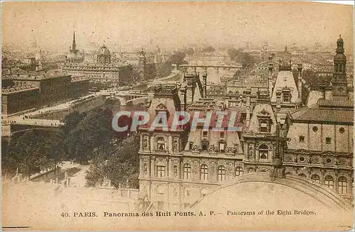 Cartes postales Paris Panorama des Huit Ponts Tour Eiffel