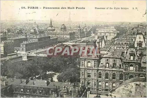 Cartes postales Paris Panorama des Huit Ponts Tour Eiffel