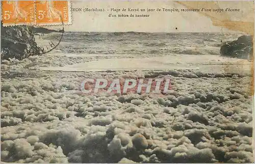 Ansichtskarte AK Quiberon Morbihan Plage de Kerne un jour de Tempete recouverte d'une nappe d'ecume d'un metre de