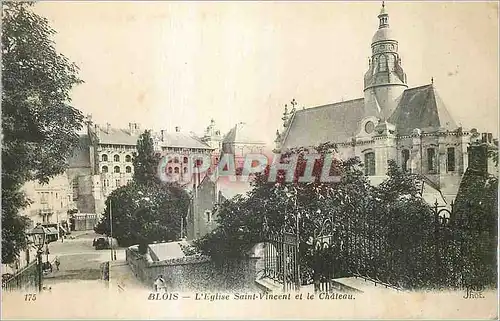 Ansichtskarte AK Blois L'Eglise Saint Vincent et le Chateau