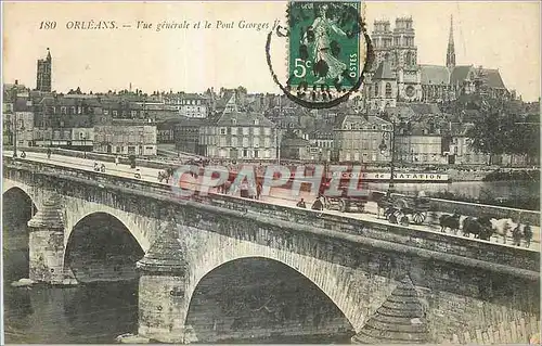 Cartes postales Orleans Vue generale et le Pont Georges Ecole de natation