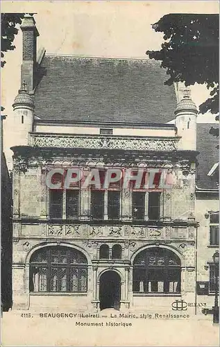 Ansichtskarte AK Beaugency (Loiret) La Mairie style Renaissance Monument historique