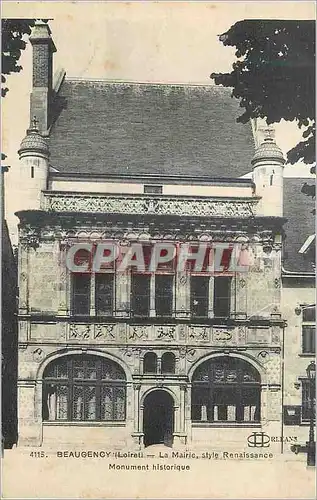 Cartes postales Beaugency (Loiret) La Mairie style Renaissance Monument historique