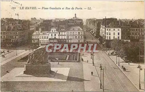 Cartes postales Le Havre Place Gambetta et Rue de Paris Cognac Monnet