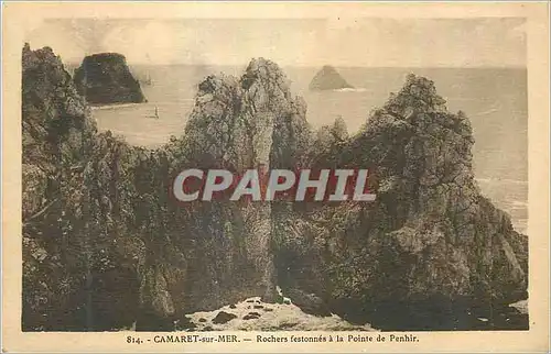 Cartes postales Camaret sur Mer Rochers fesionnes a la Pointe de Penhir