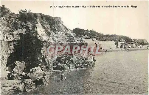 Cartes postales La Berniere (Loire Inf) Falaise a maree haute vers la Plage