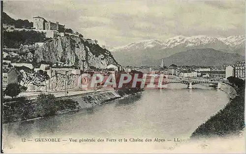 Cartes postales Grenoble Vue generale des Forts et la Chaine des Alpes