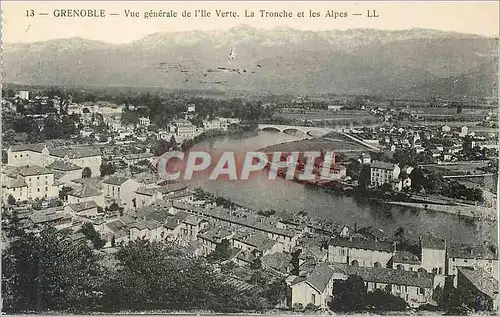 Ansichtskarte AK Grenoble Vue generale de l'Ile Verte La Tronche et les Alpes