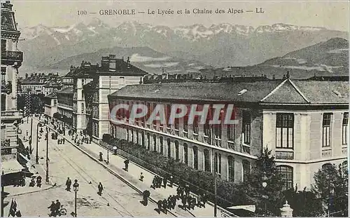 Cartes postales Grenoble Le Lycee et la Chaine des Alpes