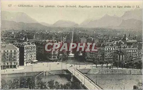 Ansichtskarte AK Grenoble Vue generale Cours St Andre Magnifique cours de 8km en ligne droite