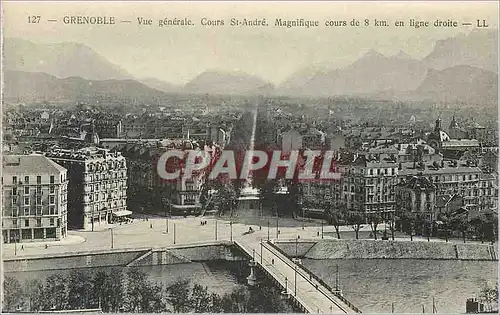 Cartes postales Grenoble Vue generale Cours St Andre Magnifique cours de 8km en ligne droite
