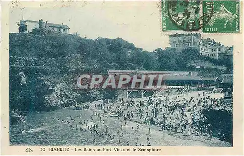 Ansichtskarte AK Biarritz Les Bains au Port Vieux et le Semaphore