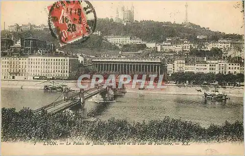 Ansichtskarte AK Lyon Le Palais de Jusice Fourviere et la Tour de Fourviere