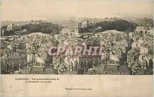 Cartes postales Lausanne Vue panoramique prise de la Cathedrale vers le Lac