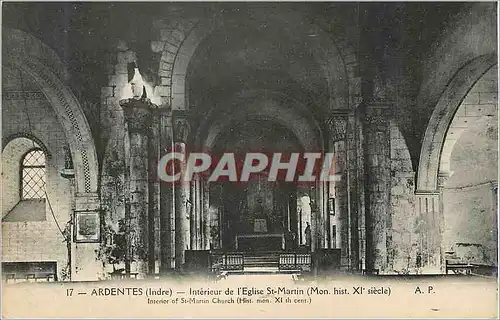 Ansichtskarte AK Ardentes (Indre) Interieur de l'Eglise St Martin (Mon hist XIe siecle)