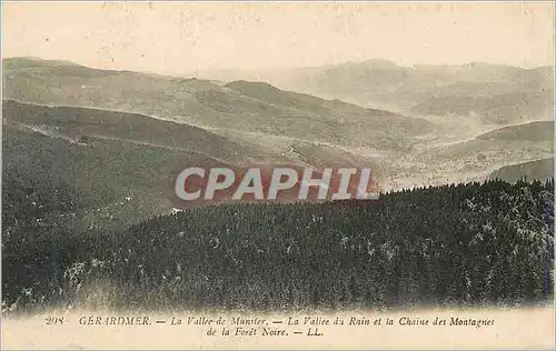 Cartes postales Gerardmer La Vallee de Munster La Vallee du Ruin et la Chaine des Montagnes de la Foret Noire