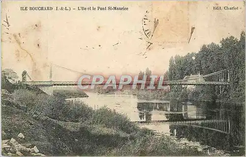 Cartes postales Ile Bouchard (I et L) L'Ile et le Pont St Maurice