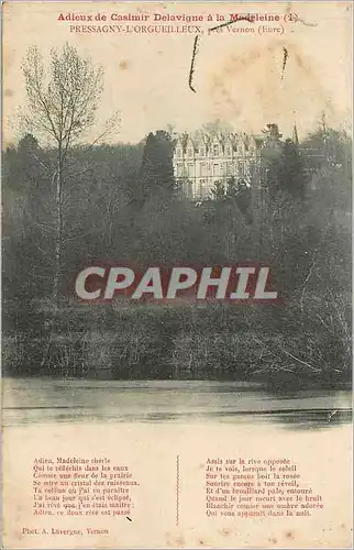 Cartes postales Adieux de Casimir Delavigne a la Madeleine Pressagny l'Orgueilleux pres Vernon (Eure)