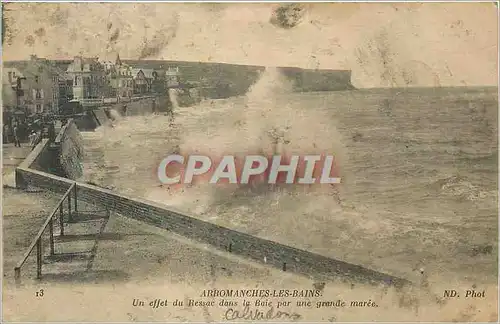 Cartes postales Arromanches les Bains un effet du Ressue dans la Baie par une grande maree